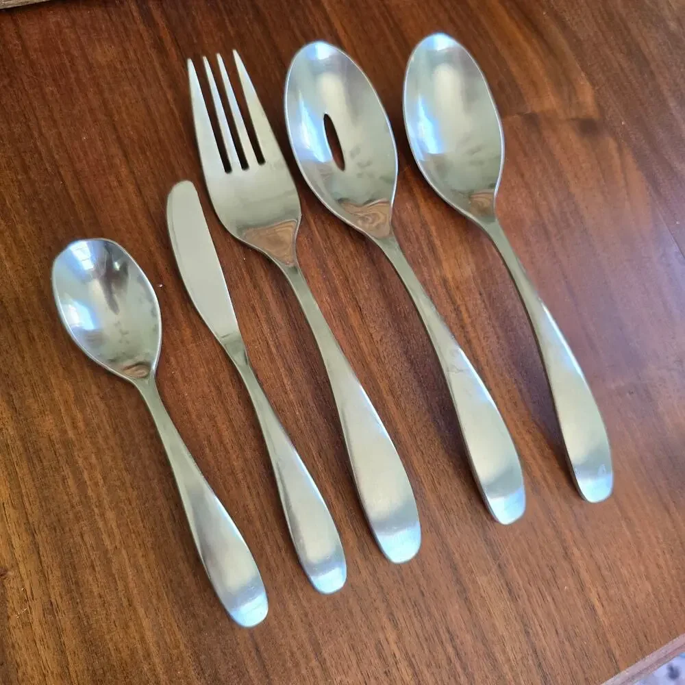 Oneida Silver Stafford Stainless Steel 5 Piece Hostess Set Satin Finish Heavy